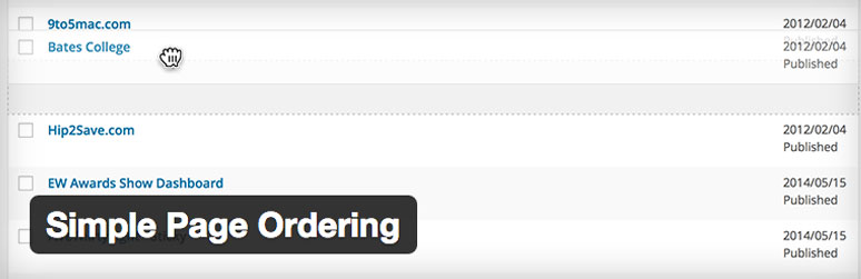 Simple Page Ordering WordPress Plugin for Band Websites