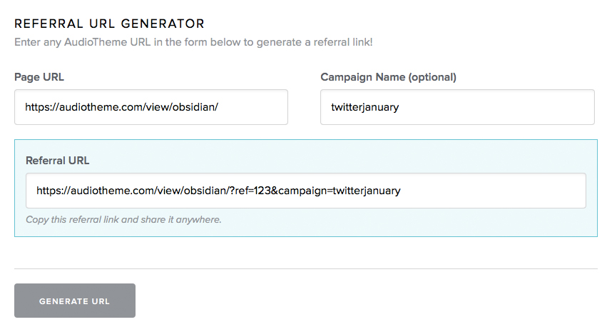 How to use referral URL campaign tracking — AudioTheme