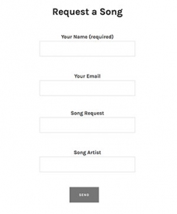 contact form for band's contact page