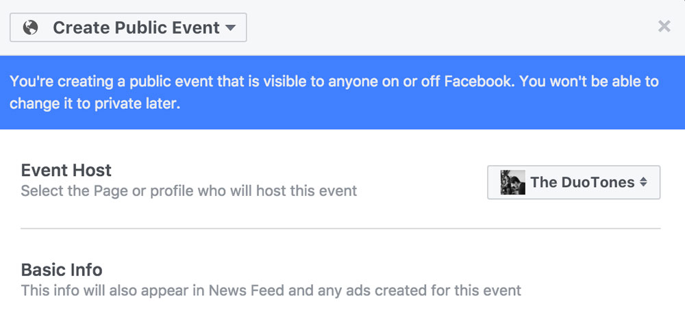 Using Facebook Events to Promote Your Band's Shows - Host