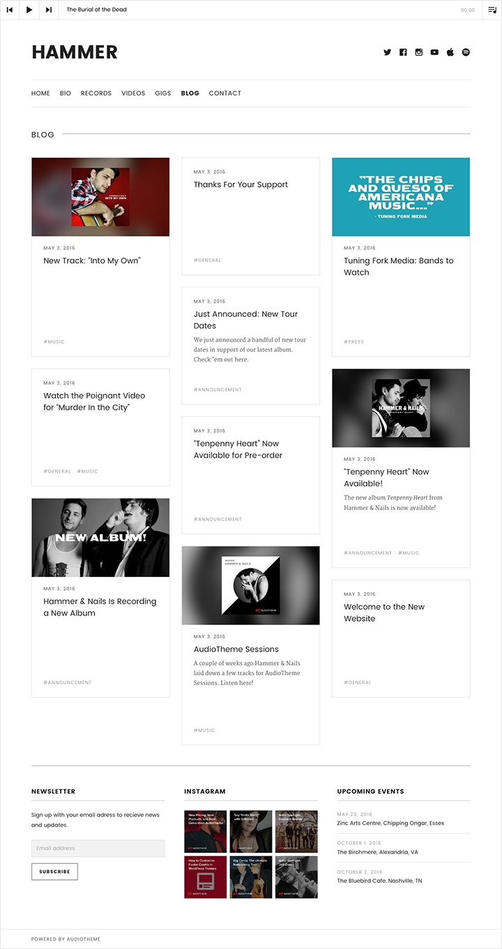 Hammer — WordPress Music Themes by AudioTheme