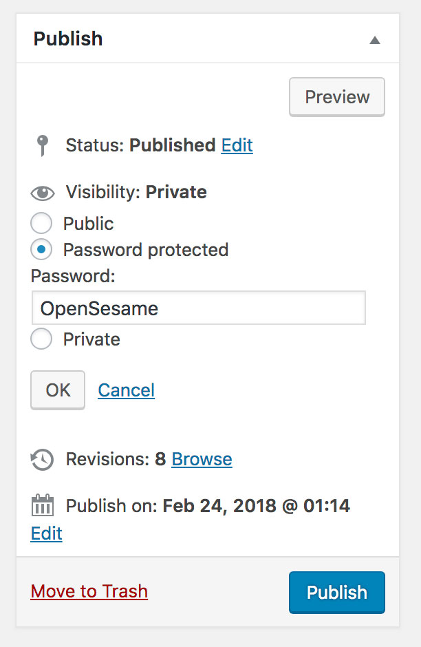 settings passwords