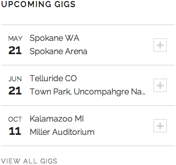 Promenade: Upcoming Gigs Widget