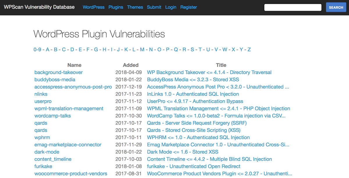 wordpress-security-vulnerability-database